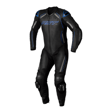 RST S1 LEATHER SUIT [BLACK/GREY/NEON BLUE]