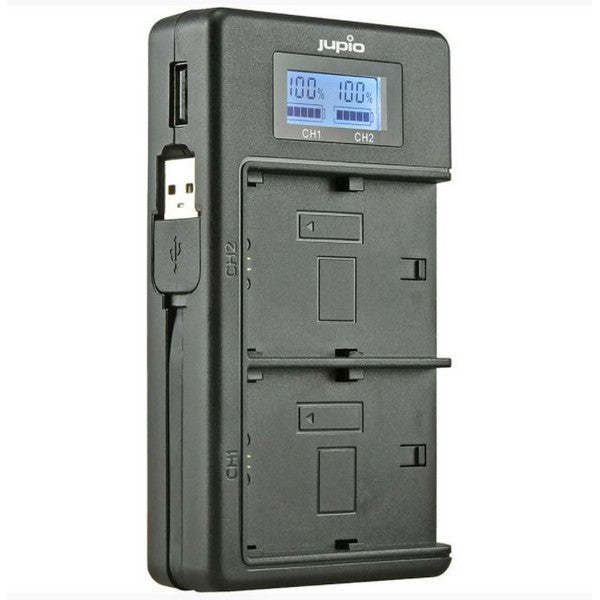 JUPIO USB DEDICATED DUO CHARGER WITH LCD FOR CANON LP-E17 BATTERIES