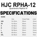 RPHA12 Quartararo Rep III size chart