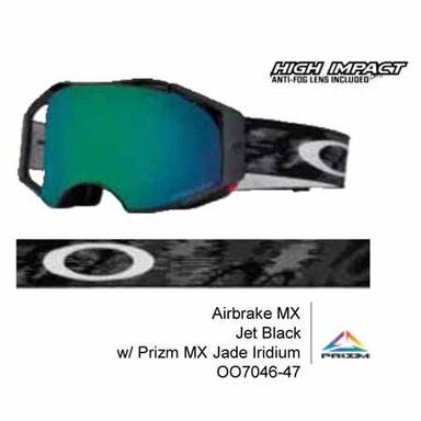 OA-OO7046-47 - Oakley Airbrake MX Jet Black goggles with Prizm MX Jade Iridium lens