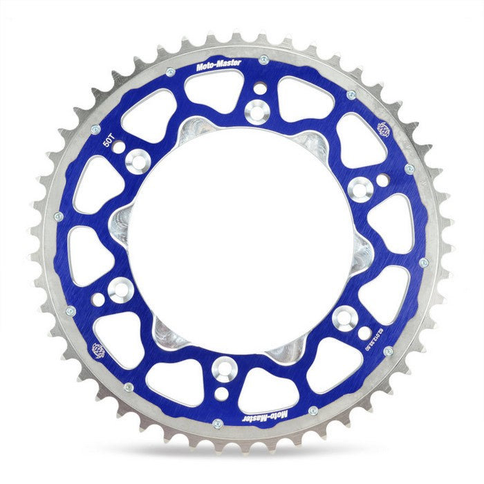 SPROCKET REAR MOTO MASTER FUSION DUAL RING 52T BLUE YAMAHA TTR WR YZ