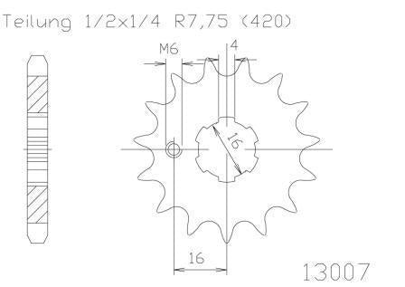 SPROCKET FRONT MOTO MASTER STEEL 14T KAWASAKI KX PW TTR SUZUKI RM RMX DR DRZ YAMAHA PW TTR