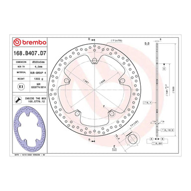 Brembo Prime Serie Oro Front Brake Disc 68B407D7