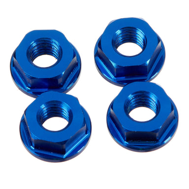 DRC ALUMINUM M6 FLANGE NUTS BLUE 4PCS