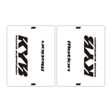 DRC Motion Front Fork Outer Decals - KYB14 (Clear / Black / White)