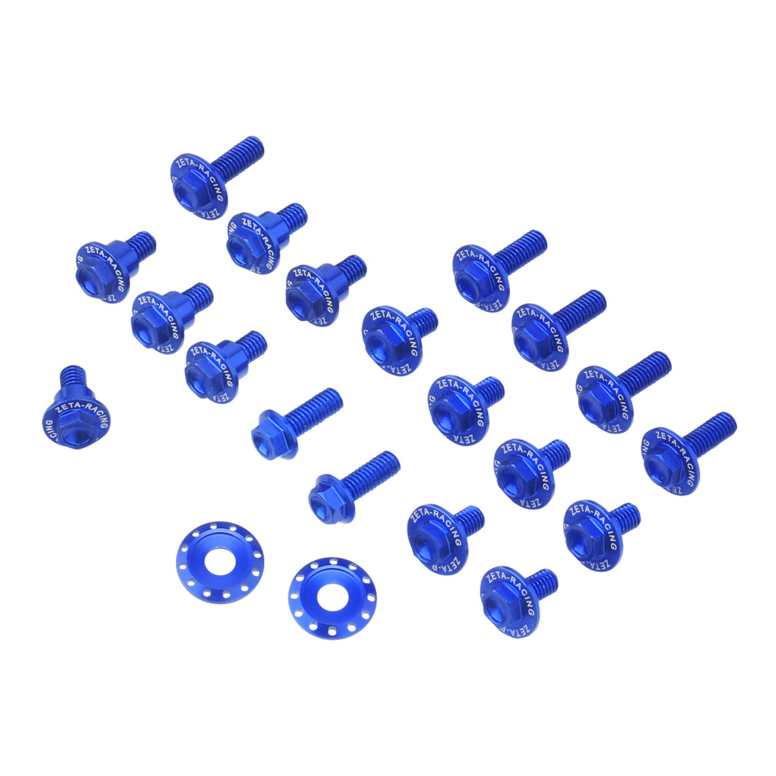 Zeta Aluminum Bolt Set Plastics Yamaha YZ125/250 '22- 21 pcs - Blue