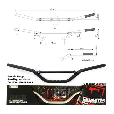 Whites Handlebar 7-8 AL6061 Black CR125 / CRF250-450 / KX250-450