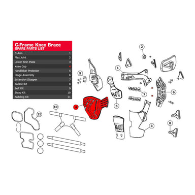 Leatt Knee Cup C-Frame - Carbon Left