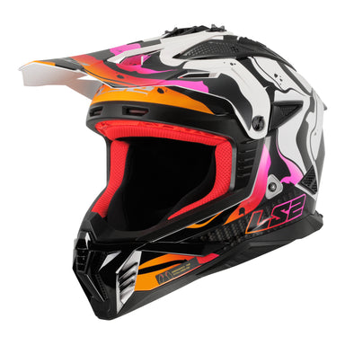 LS2 MX708 Fast II Wash Helmet - White / Black / Red