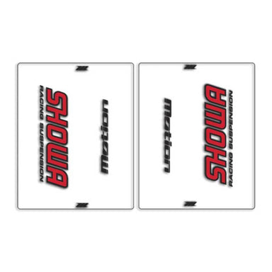 DRC Motion Front Fork Outer Decals - Showa (Clear / Red / Black)