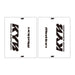 DRC Motion Front Fork Outer Decals - KYB14 (Clear / Black / White)