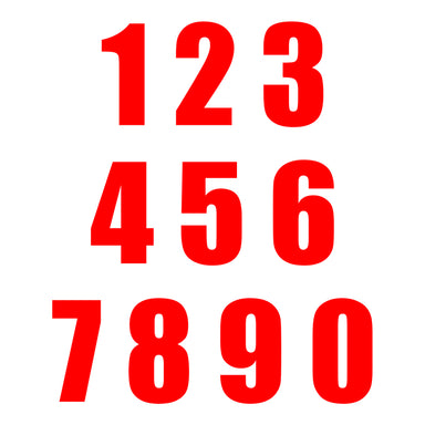 Whites Race Number - Red #6 (10 Pack)
