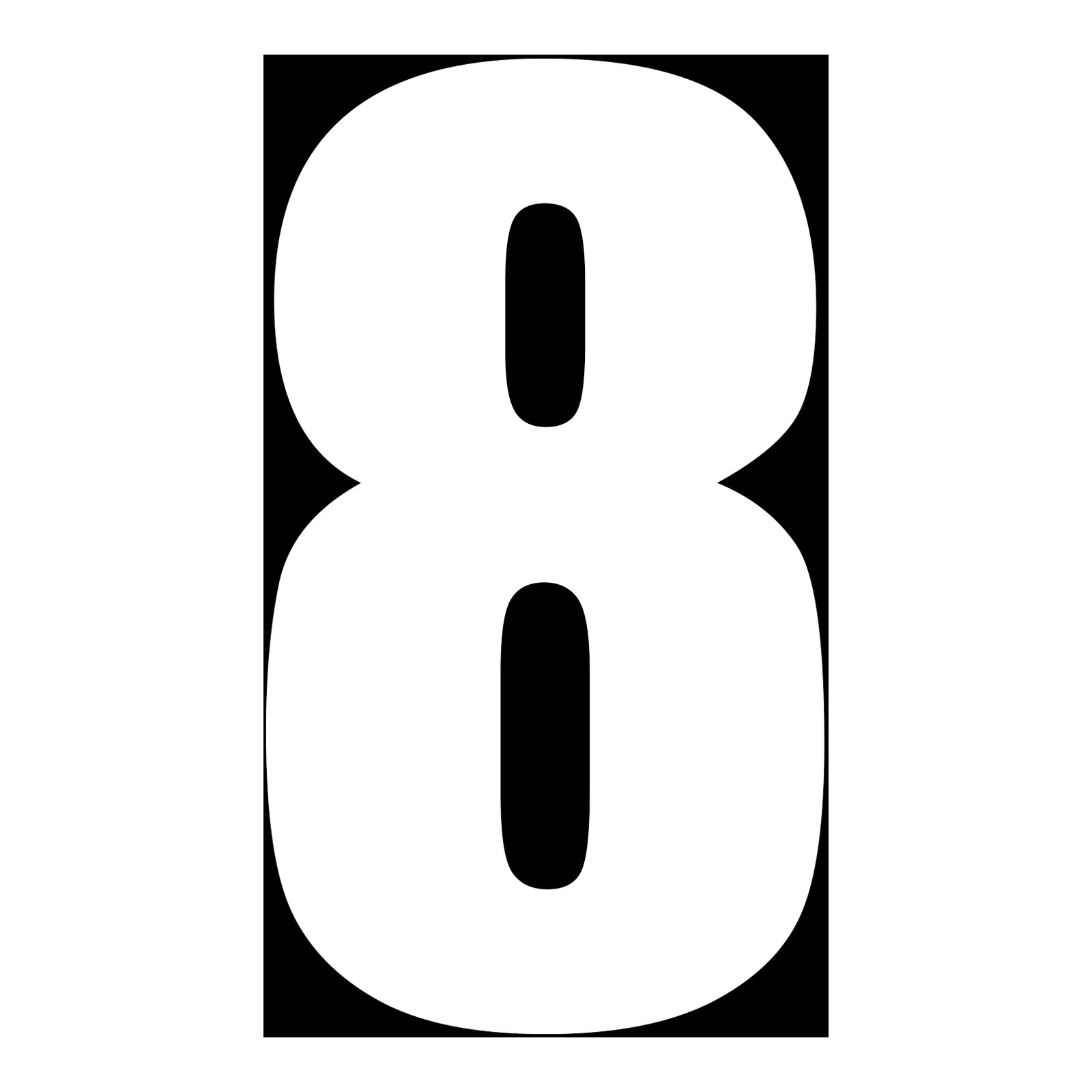 Whites Race Number - White #8 (10 Pack)