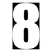 Whites Race Number - White #8 (10 Pack)