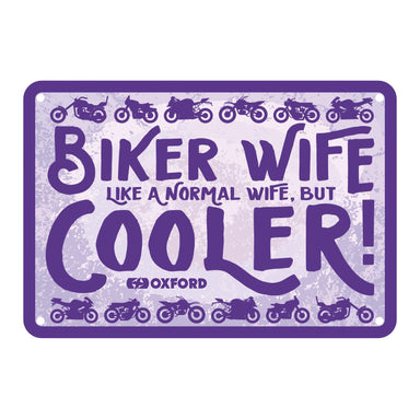 Oxford Garage Metal Sign: Biker Wife Cooler