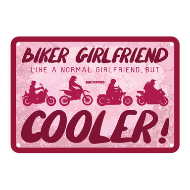 Oxford Garage Metal Sign: Biker Girlfriend Cooler