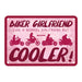 Oxford Garage Metal Sign: Biker Girlfriend Cooler