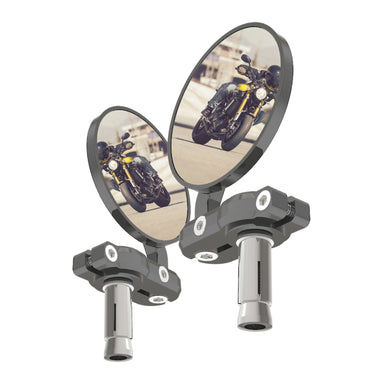Oxford Bar End Mirrors - Silver (Pair)