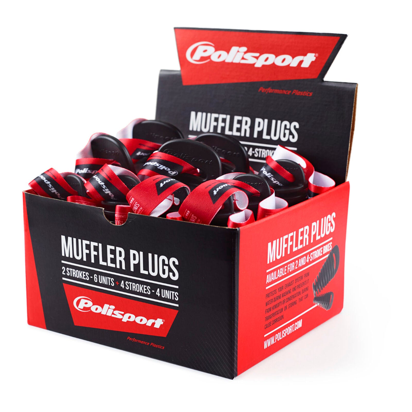 Polisport Muffler Plugs Mixed Retail Pack 10 pcs - Black