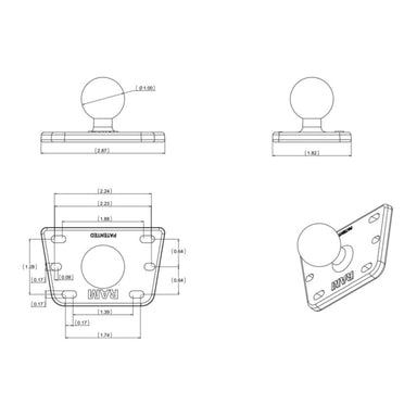 RAM Centered Reservoir Cover Ball Base