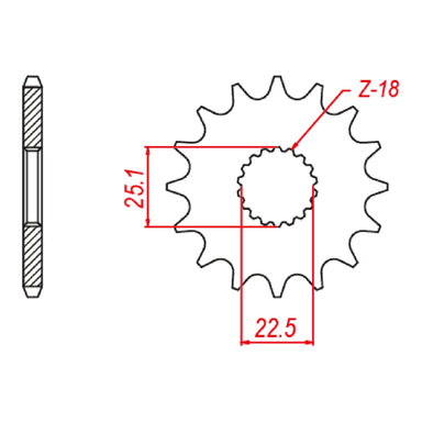 MTX 1185 Steel Front Sprocket #520