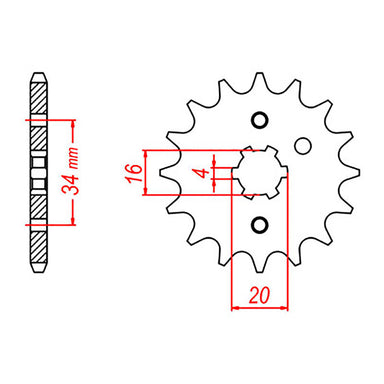 MTX 1263 Steel Front Sprocket #520 (520 Conversion)
