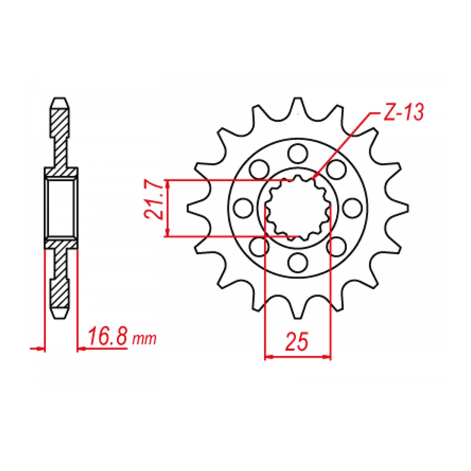 MTX 1373 (2) Steel Front Sprocket #520