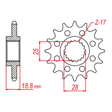 MTX 705 Steel Front Sprocket #520 (520 Conversion)