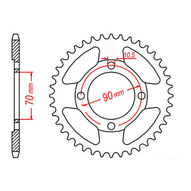 MTX 264 Steel Rear Sprocket #428