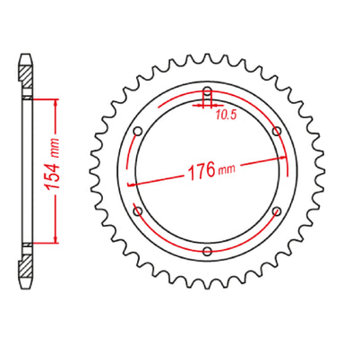 MTX 1346 Steel Rear Sprocket #525