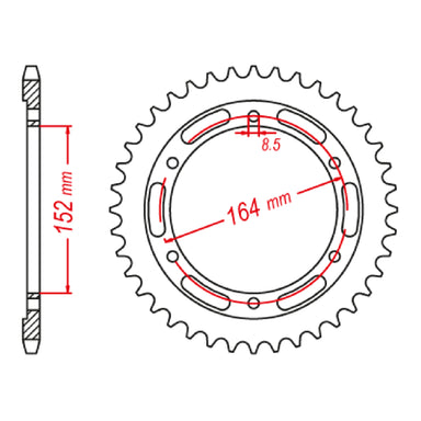 MTX 1839 Steel Rear Sprocket #428