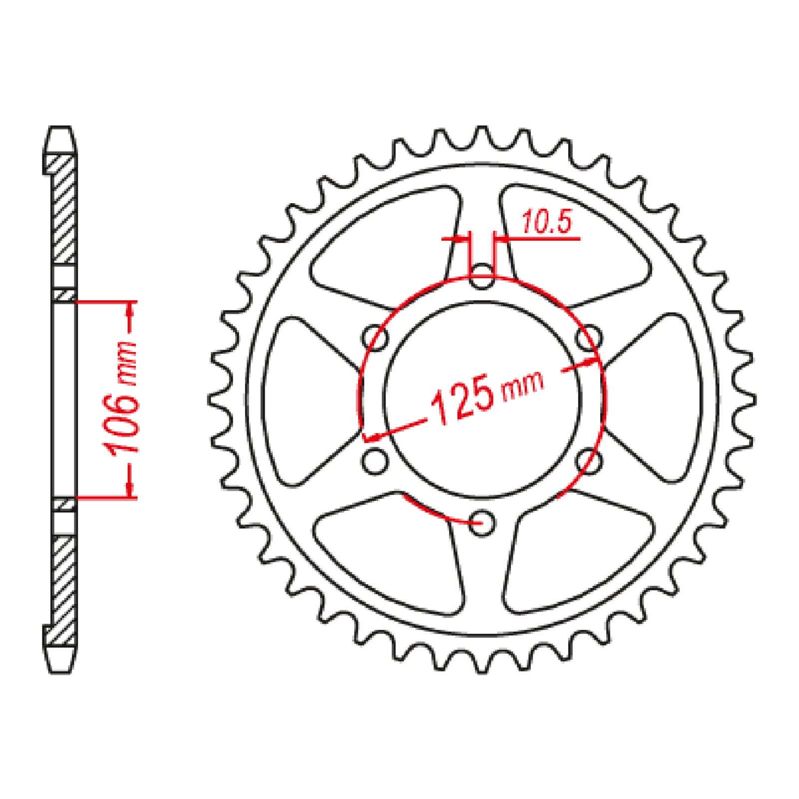 MTX 2020 Steel Rear Sprocket #520