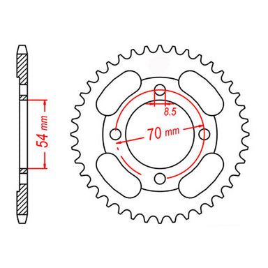 MTX 263 Steel Rear Sprocket #428