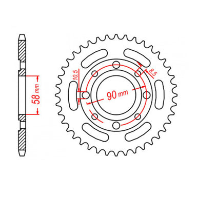 MTX 279 (3) Steel Rear Sprocket #520
