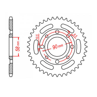 MTX 279 (2) Steel Rear Sprocket #520