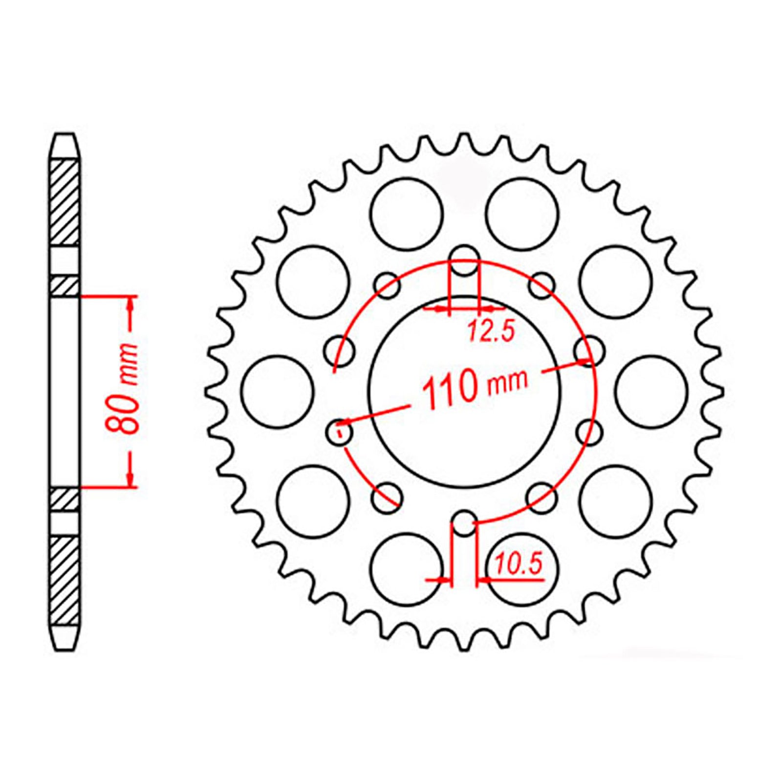 MTX 1334 Steel Rear Sprocket #530