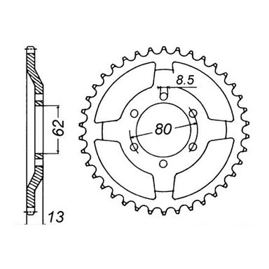 MTX 1869 Steel Rear Sprocket #428
