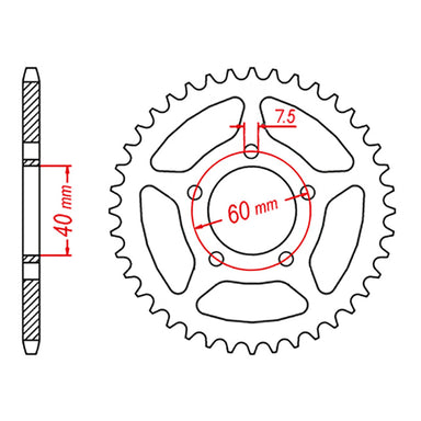 MTX KTM 50 Steel Rear Sprocket #415