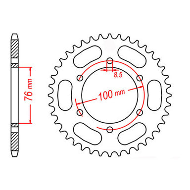 MTX 1844 Steel Rear Sprocket #428