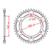 MTX 006 Steel Rear Sprocket #525 (8.5mm)
