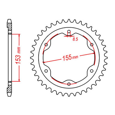 MTX 893 Steel Rear Sprocket #525