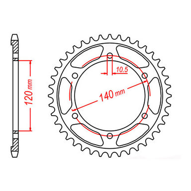 MTX 1490 Steel Rear Sprocket #520