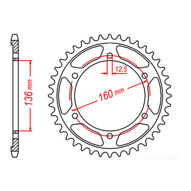 MTX 506 Steel Rear Sprocket #630