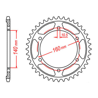 MTX 502 Steel Rear Sprocket #530