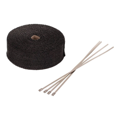 Whites Exhaust Wrap - Black 50mm x 15m (500°C) + 4 Stainless Steel Ties