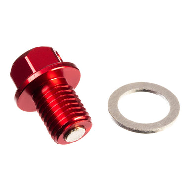 Whites Magnetic Sump Plug M12 x 15 x 1.5 - Red