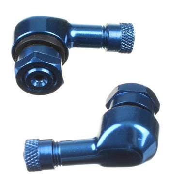 WHITES 90 DEGREE ALLOY VALVES 11.3MM (JAP) - BLU (PAIR)