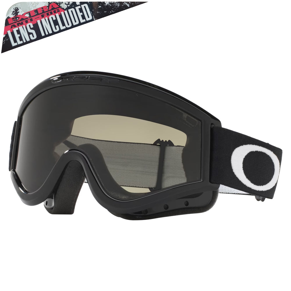 Oakley L-Frame MX OTG Goggles Black with Dark Grey Lens & Clear Lens