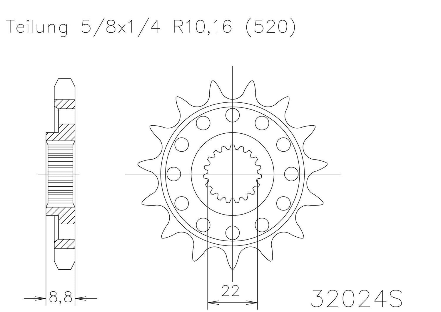 SPROCKET FRONT MOTO MASTER STEEL 12T BETA GAS GAS HUSABERG HUSQVARNA KTM