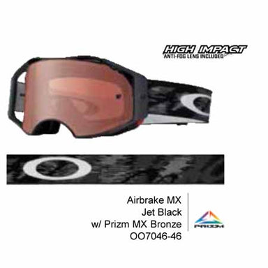 OA-OO7046-46 - Oakley Airbrake MX Jet Black goggles with Prizm MX Bronze lens